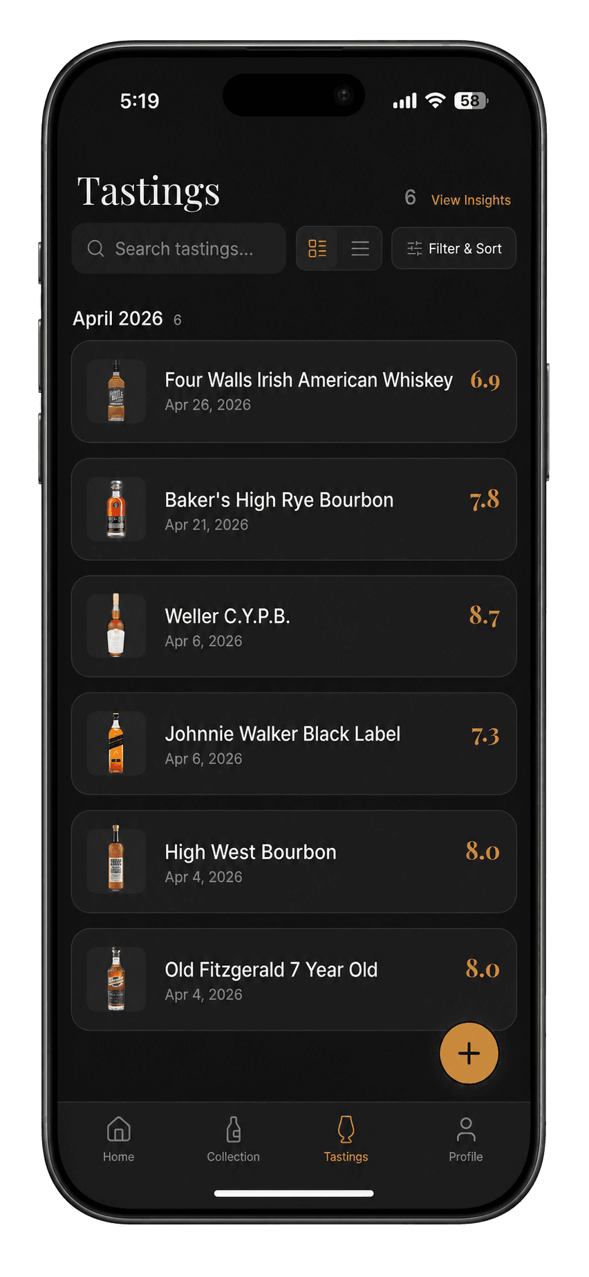Stillory tasting history list